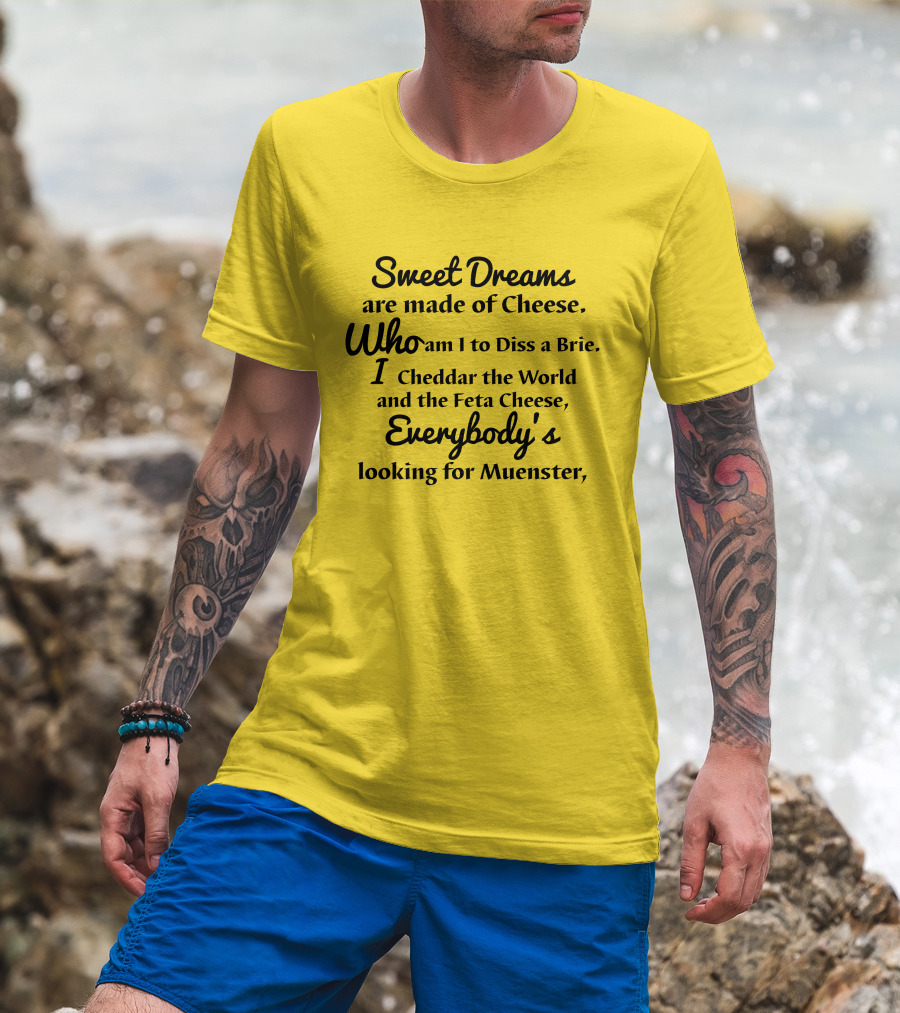 Sweet Dreams Are Made Of Cheese Who Am I To Diss A Brie I Cheddar The World And The Feta Cheese Everybody's Looking For Muenster T-Shirt