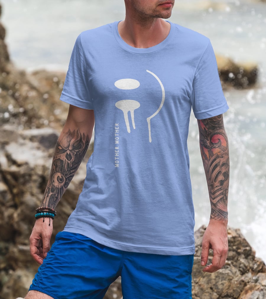 Mother Mother Merch Smiley Dripping Face Blue T-Shirt