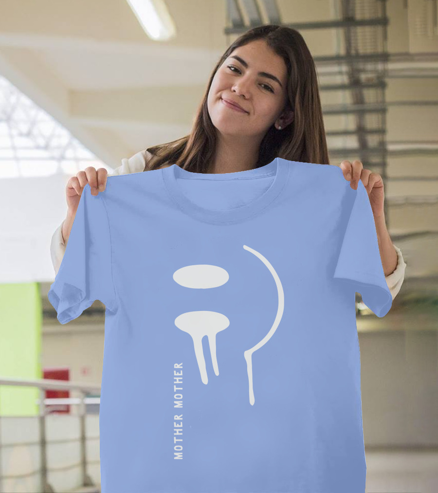 Mother Mother Merch Smiley Dripping Face Blue T-Shirt