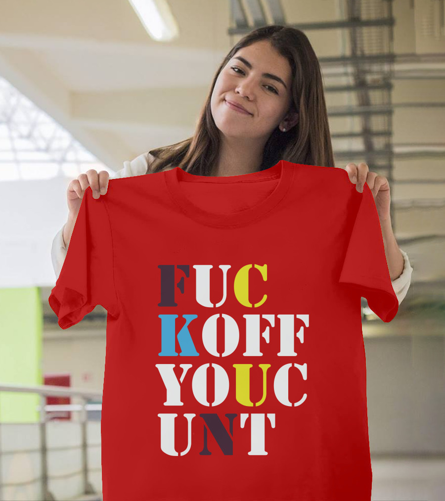 Dave Surman FUC KOFF YOUC UNT Text T-Shirt