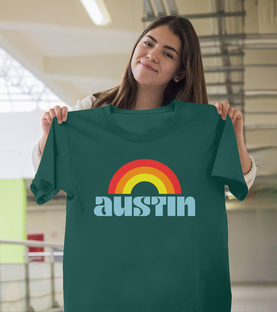 Austin Pride Rainbow Retro T-Shirt