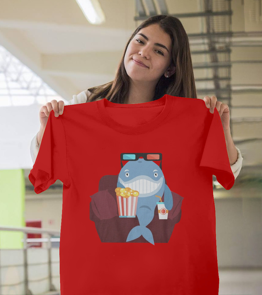 Pete G Whales Popcorn 3D Glasses Cinema T-Shirt