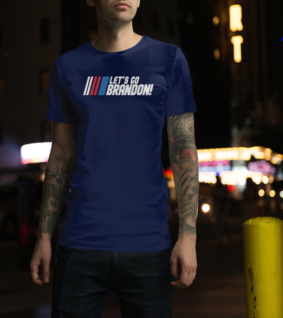 The Daily Wire Shop Let's Go Brandon Racing Stripes T-Shirt