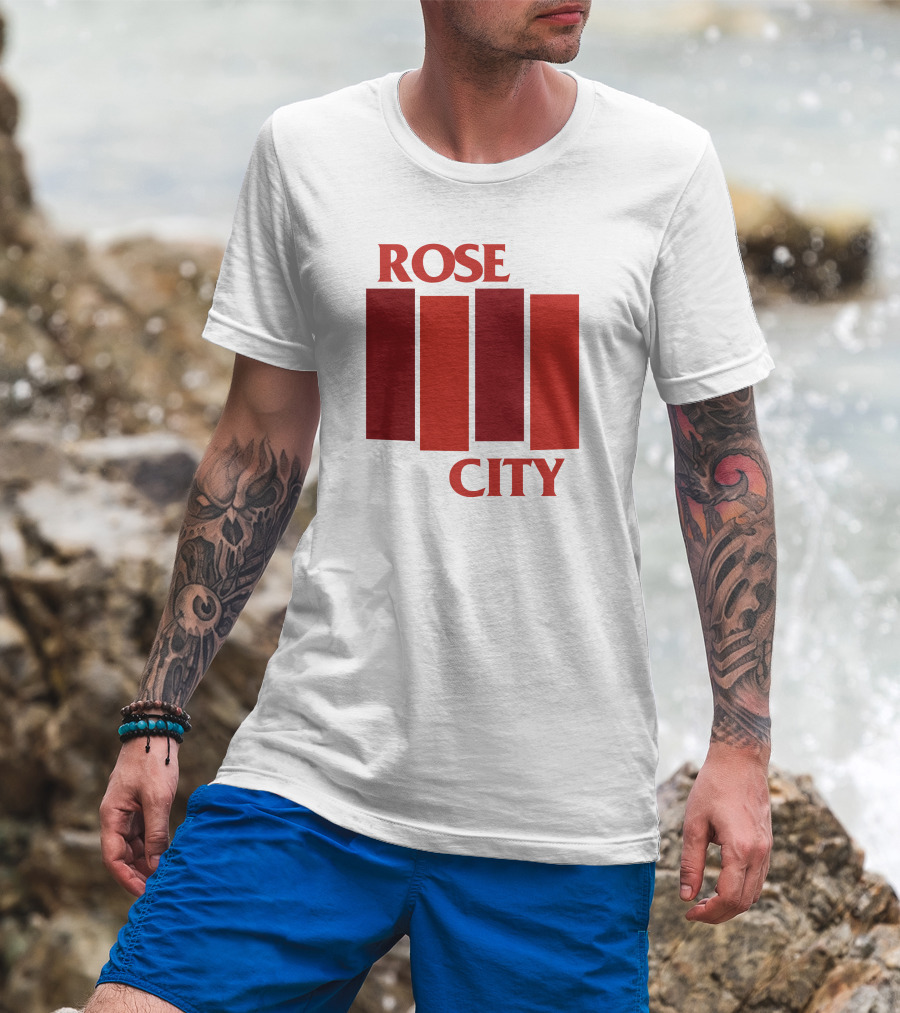 Rivetgear Shop Rose City Flag Rivet Gear Red Bar T-Shirt