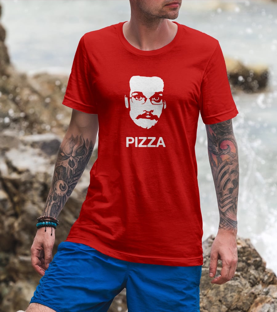 Drawfee Merch Pizza John DFTBA Face Silhouette Red T-Shirt