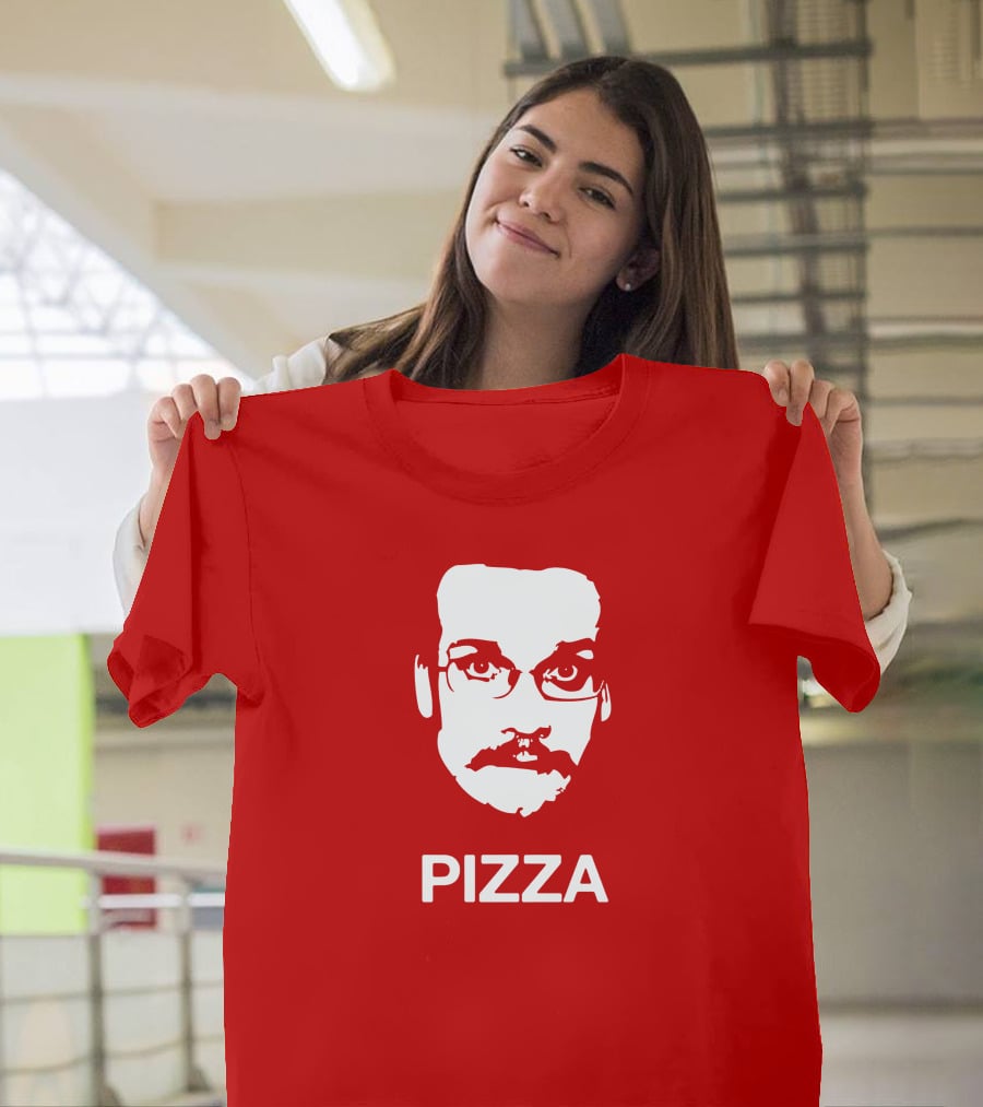 Drawfee Merch Pizza John DFTBA Face Silhouette Red T-Shirt