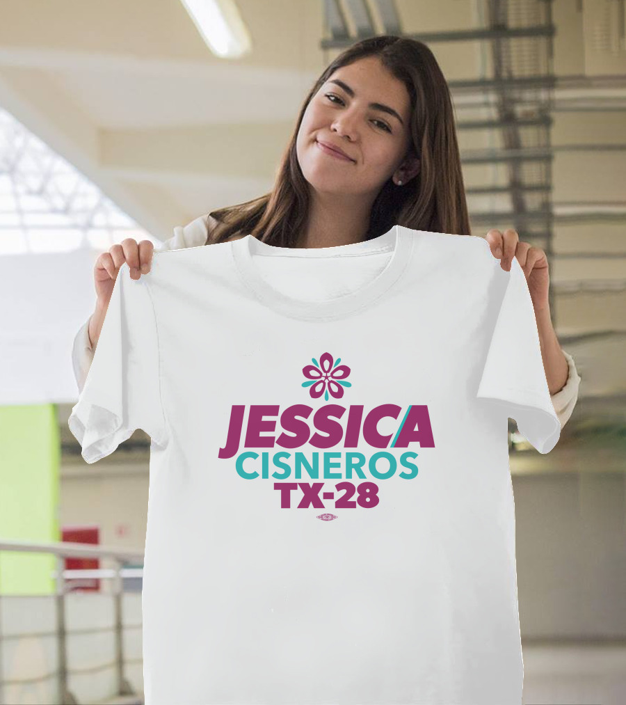 Jessica Cisneros TX-28 Flower Design for Congress Campaign T-Shirt