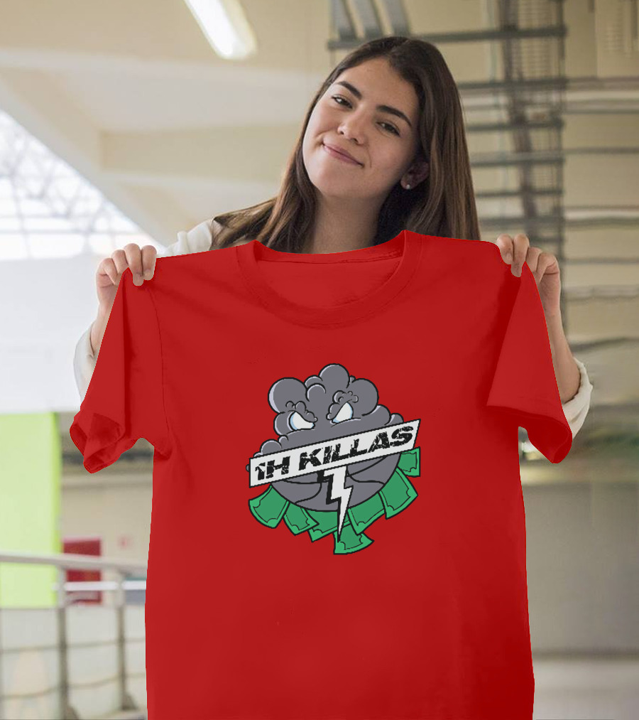 1H Killas Angry Cloud with Lightning and Money T-Shirt