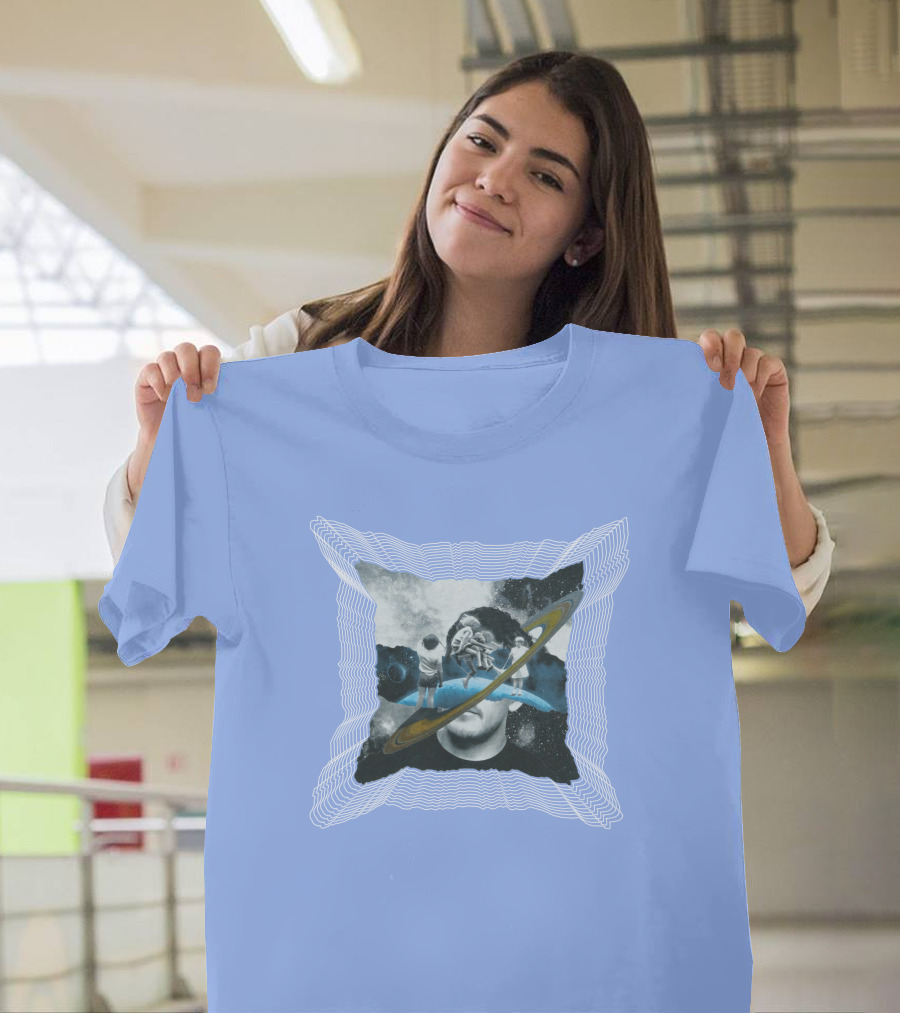 Captain James Brandiswm Inward Space Exploration Saturn Ring Vision T-Shirt
