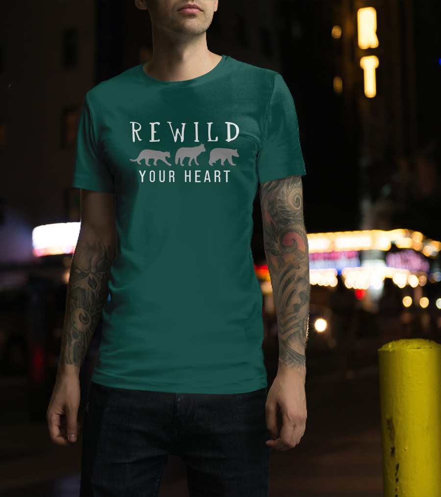 Wolf Conservation Center Store Nywolf Shop Rewild Your Heart Katie Hinde Wolves T-Shirt
