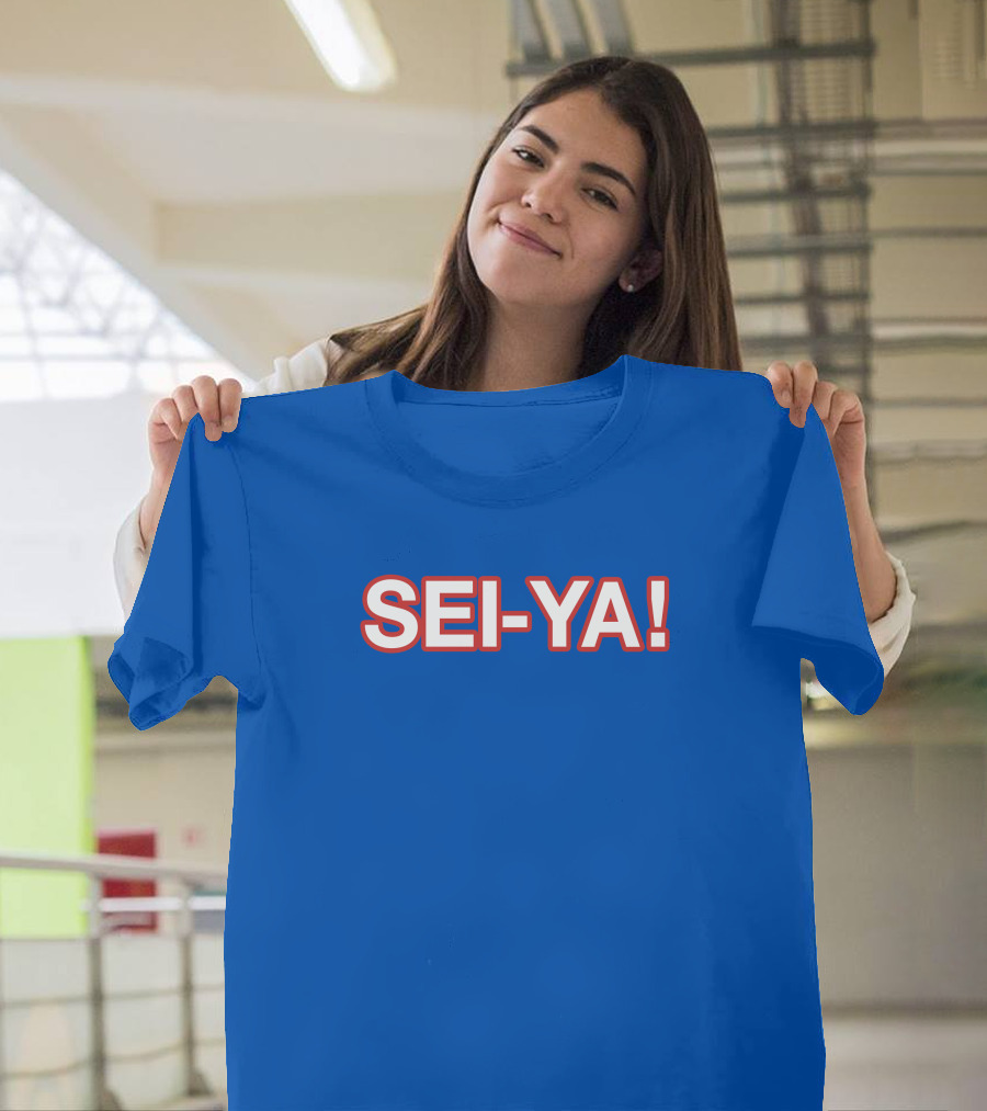 SEI-YA Obvious Phrase In Bold Red And White Block Text T-Shirt