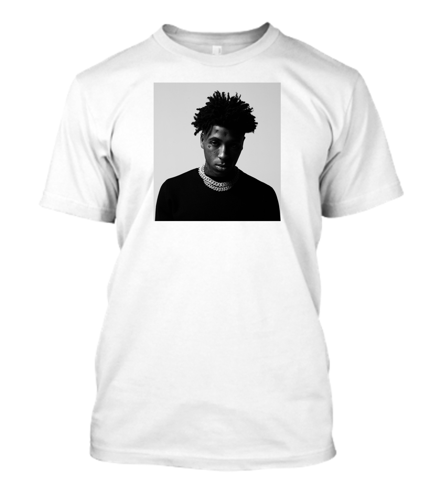 Youngboy Monochrome Portrait Black Sweater Chain T-Shirt