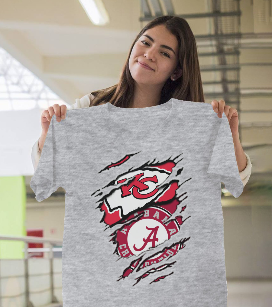 Alabama Crimson Tide And Kansas City Chiefs Fan T-Shirt
