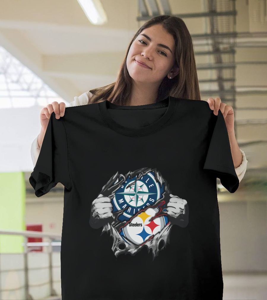 Seattle Mariners Steelers Crossover Fan T-Shirt