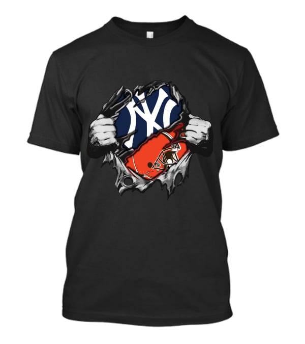 Brown Yankees New York Cleveland Browns Fusion T-Shirt