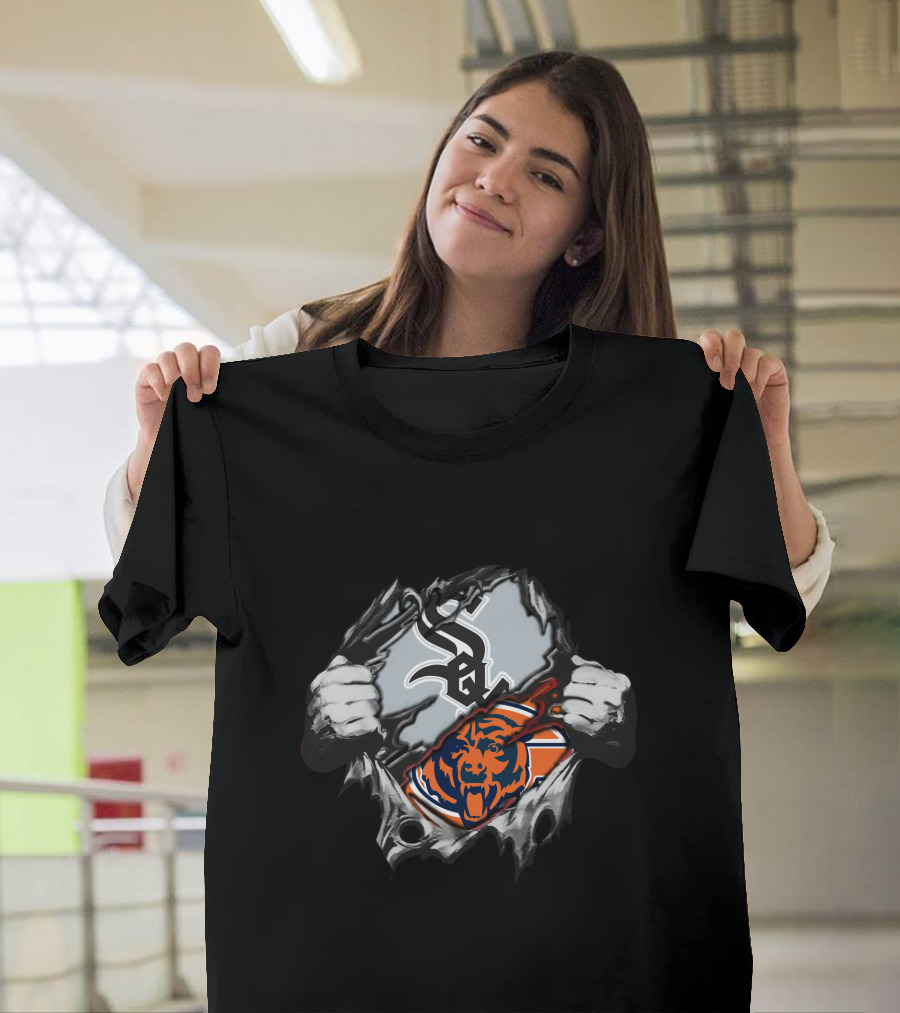 Chicago Bears Chicago White Sox Emblem Fusion T-Shirt