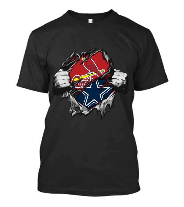 Cowboys Cardinals Bird Logo Starburst Fusion T-Shirt