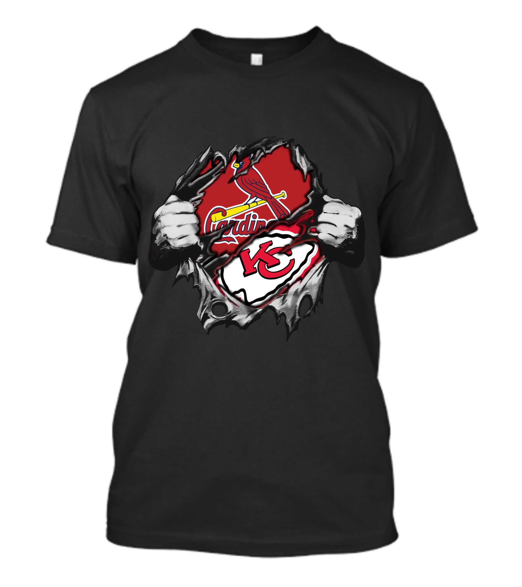 Cardinals Chiefs Forever Torn Loyalty T-Shirt