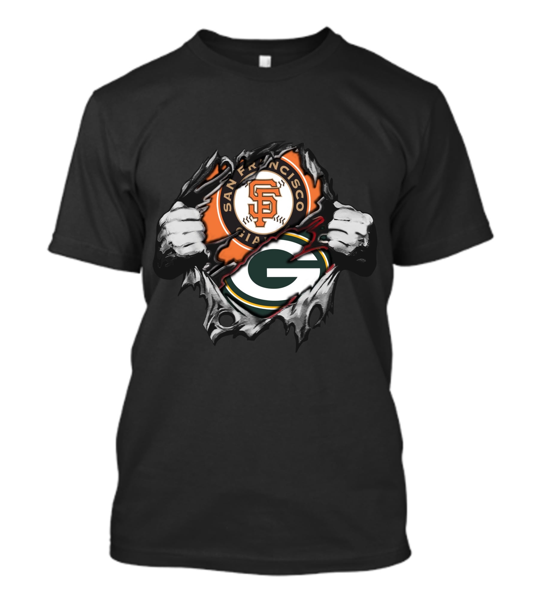 San Francisco Giants Green Bay Packers Fan Crossover T-Shirt