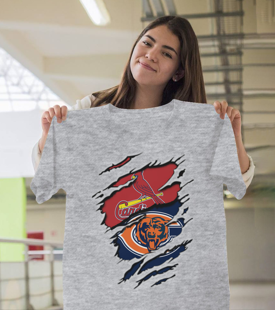 Chicago Bears St. Louis Cardinals Logo Mashup T-Shirt