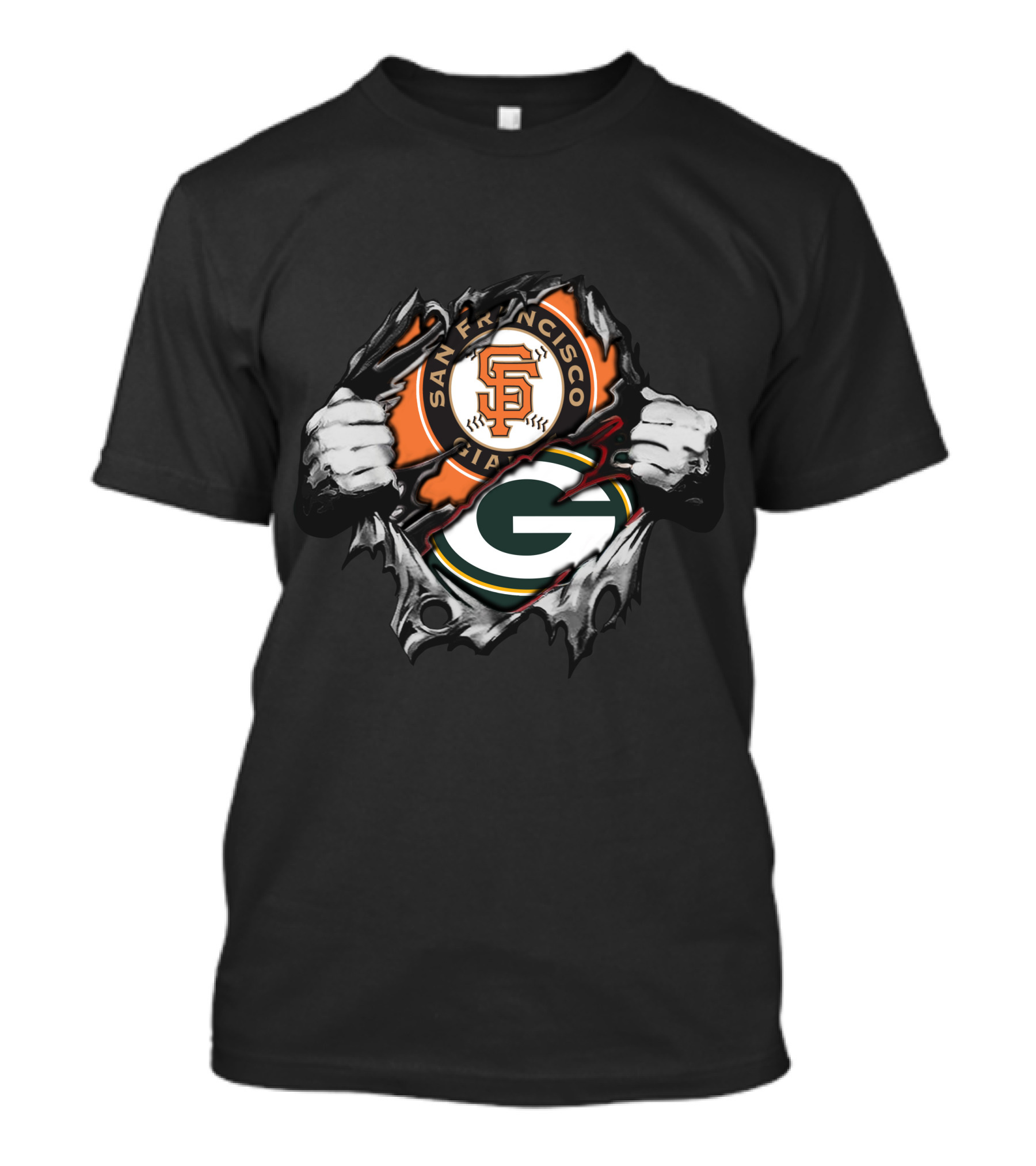 Packers Green Bay Giants San Francisco Peeling Hands T-Shirt