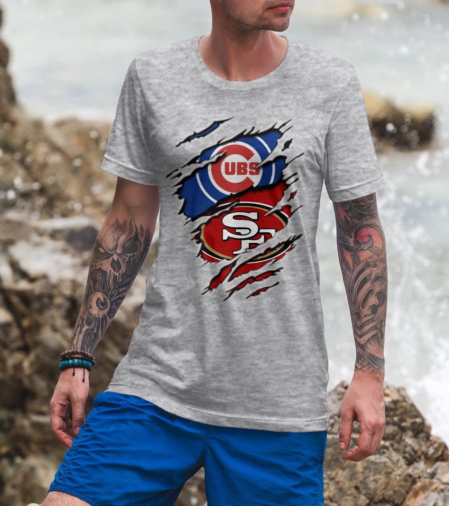 Cubs San Francisco Forty-Niners Torn T-Shirt