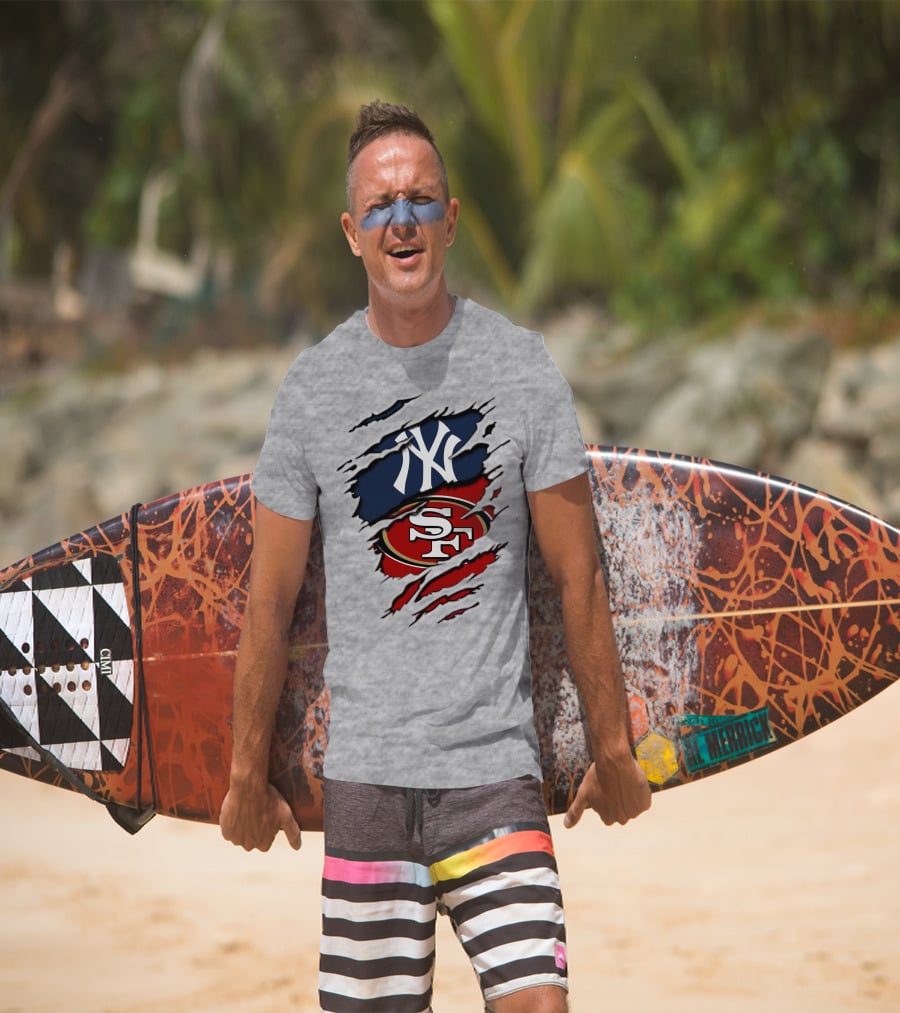 49ers Yankees Dual Sports Logo Combination T-Shirt