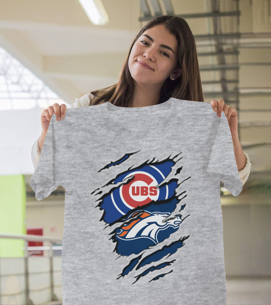 Cubs Broncos Logo Crossover T-Shirt