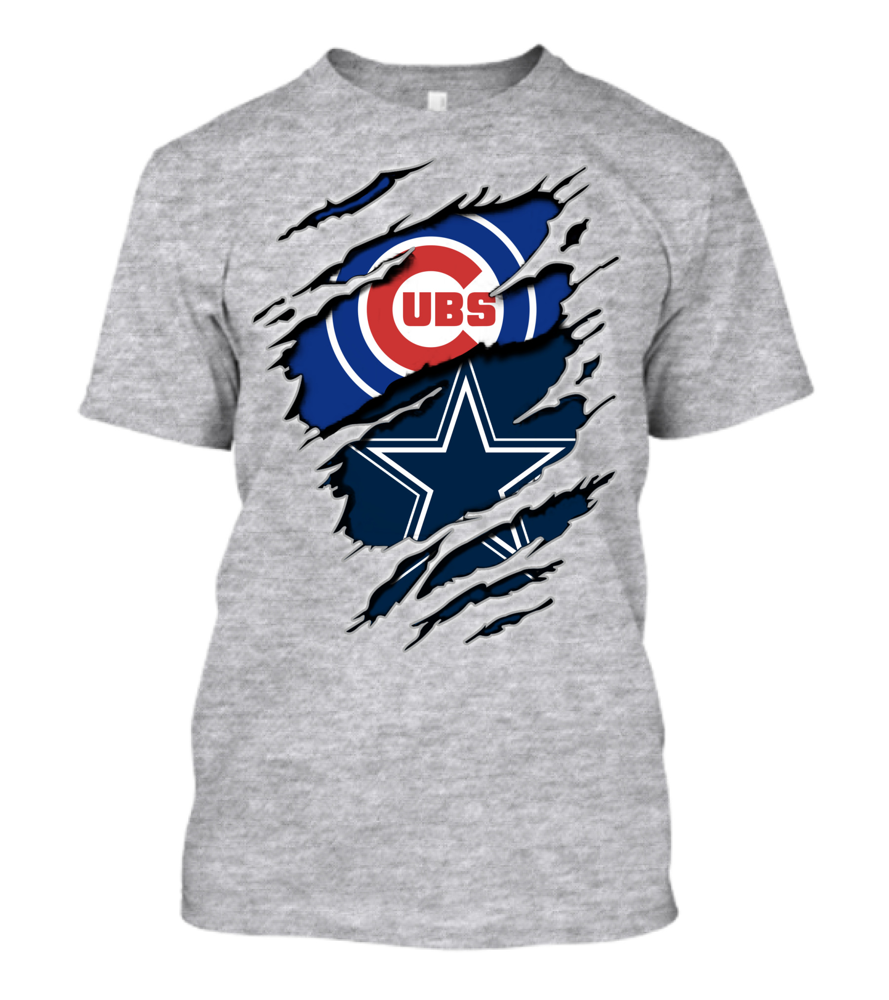 Cubs And Cowboys Fan Symbol Fusion T-Shirt