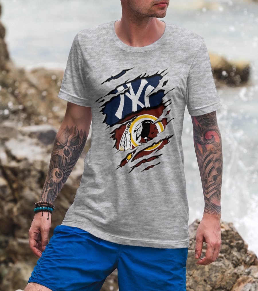 Yankees Redskins Logo Mashup T-Shirt