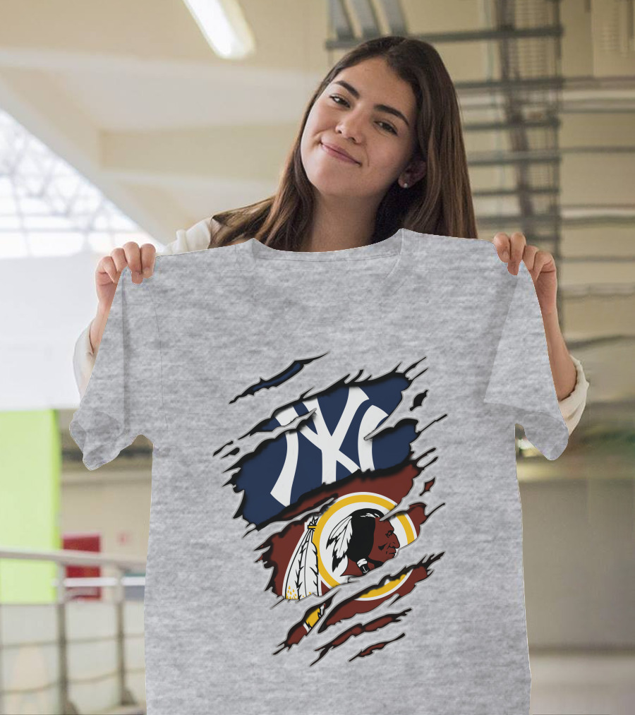 Yankees Redskins Logo Mashup T-Shirt
