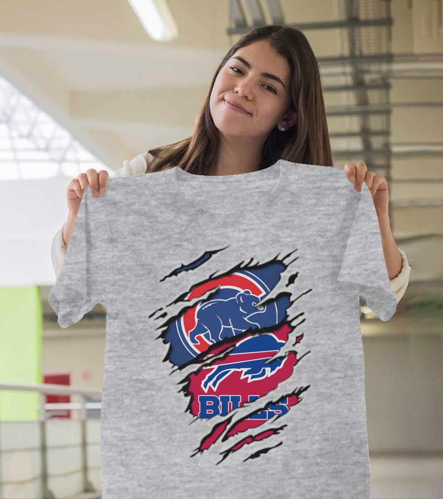 Bills Cubs Buffalo Football Chicago Baseball Crossover T-Shirt