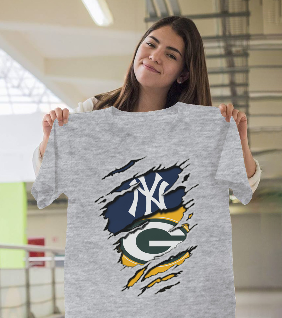 Packers Yankees Green Bay New York Crossover T-Shirt
