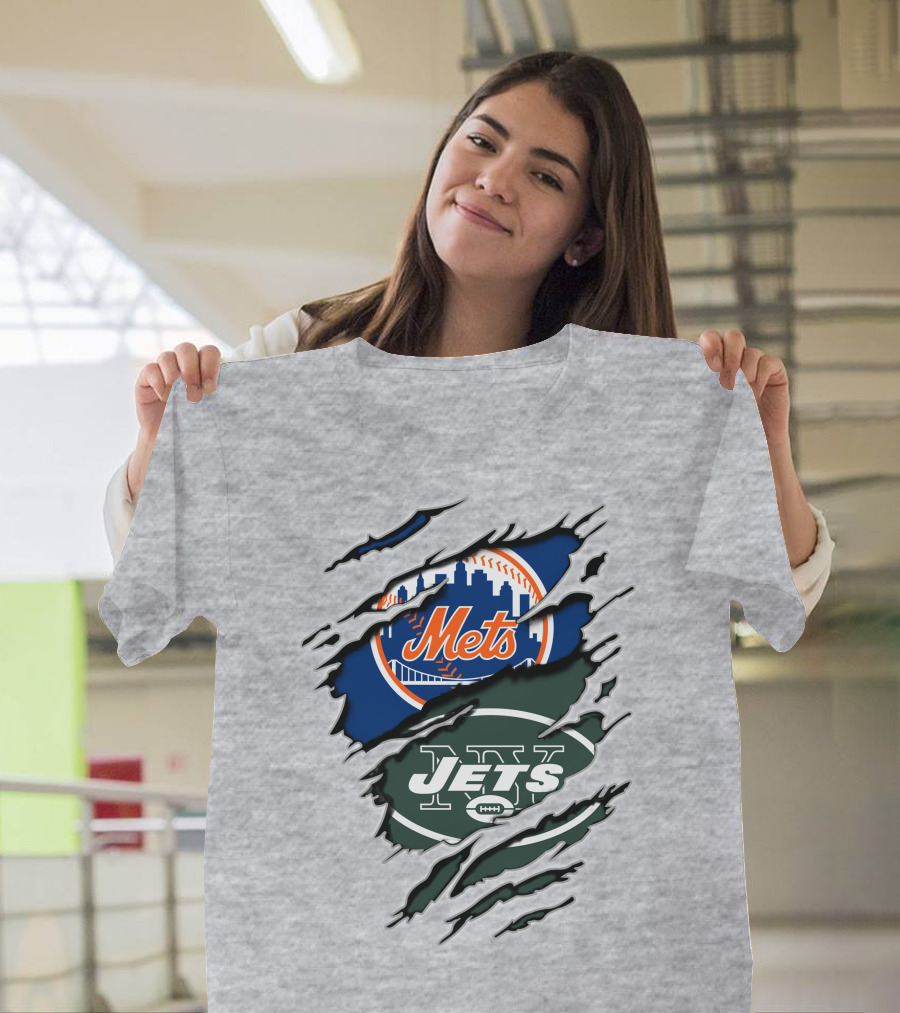 Mets Jets Claw Marks Scratch T-Shirt