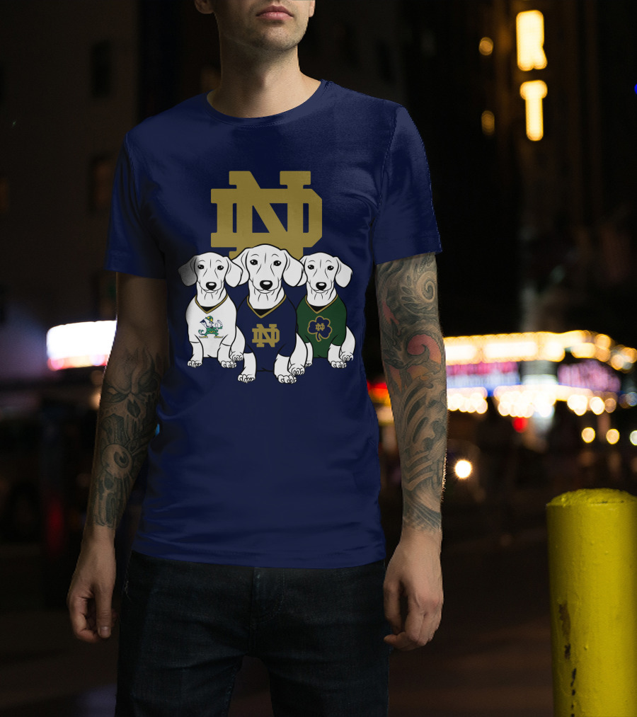 Dachshund Notre Dame Fighting Irish T-Shirt