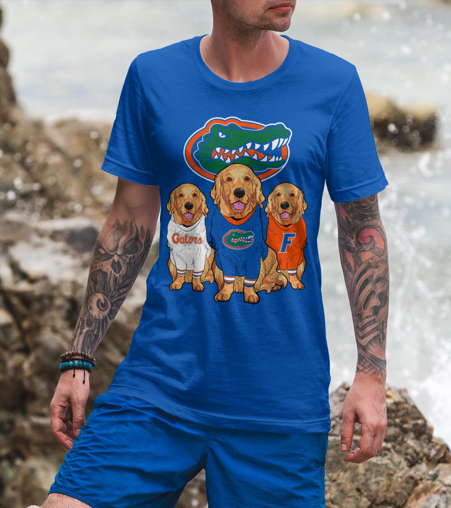 Florida Gators Golden Retrievers Trio Fan Gear T-Shirt