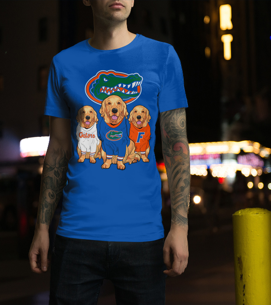 Florida Gators Golden Retrievers Trio Fan Gear T-Shirt