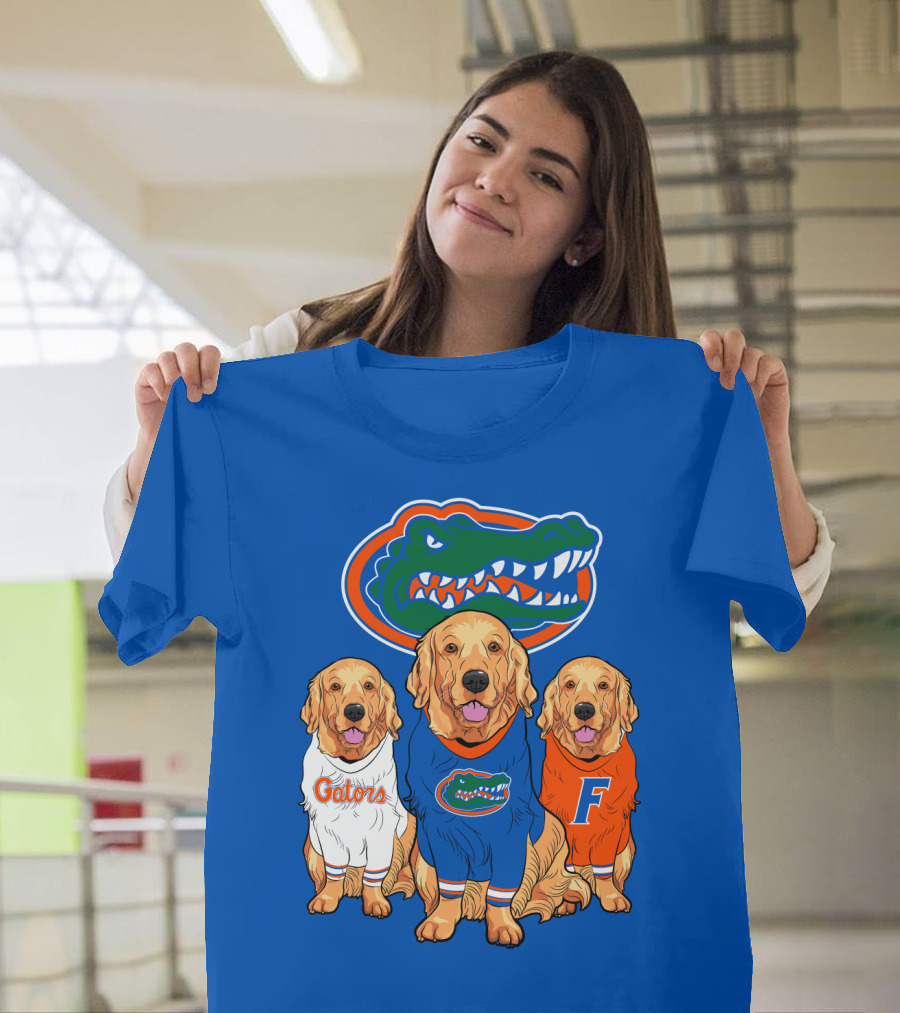 Florida Gators Golden Retrievers Trio Fan Gear T-Shirt