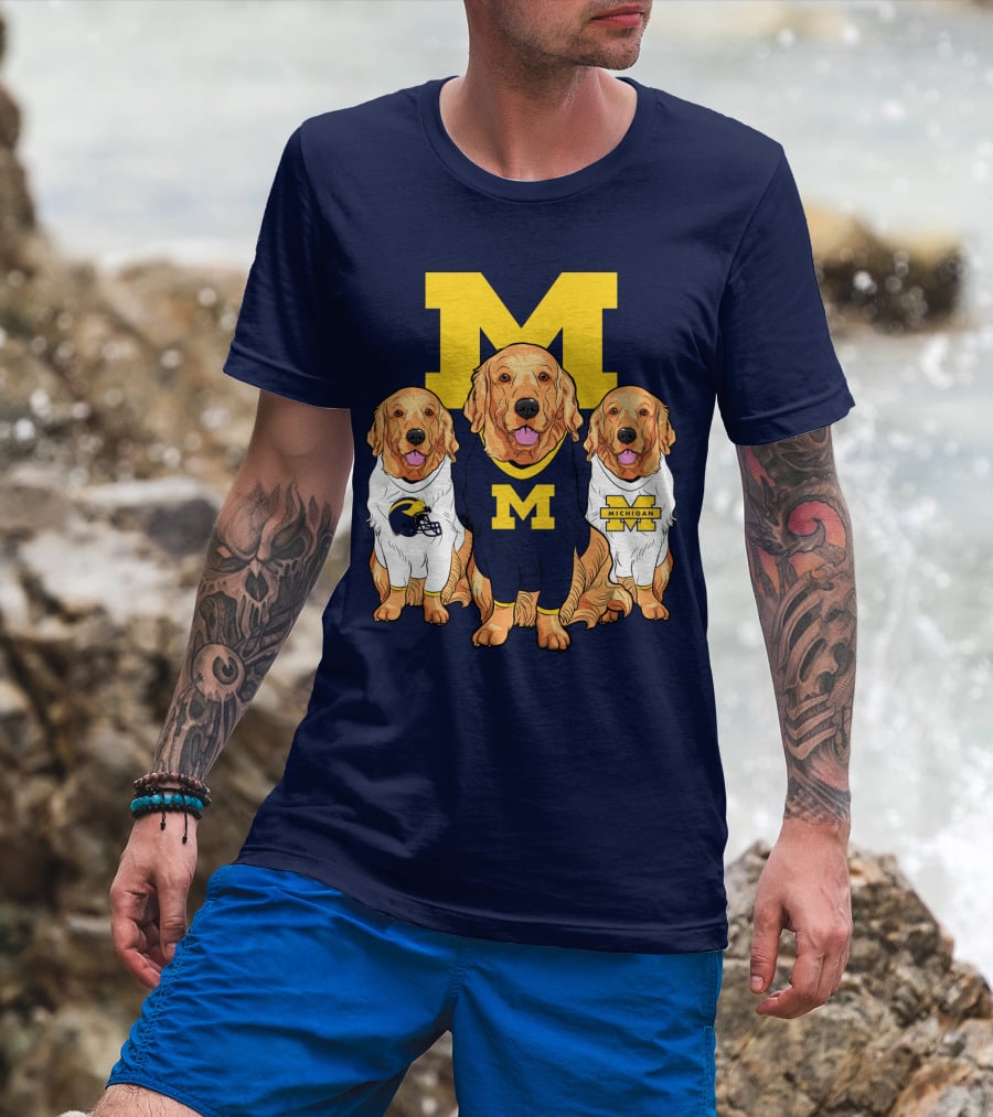 Michigan Wolverines Golden Retriever T-Shirt