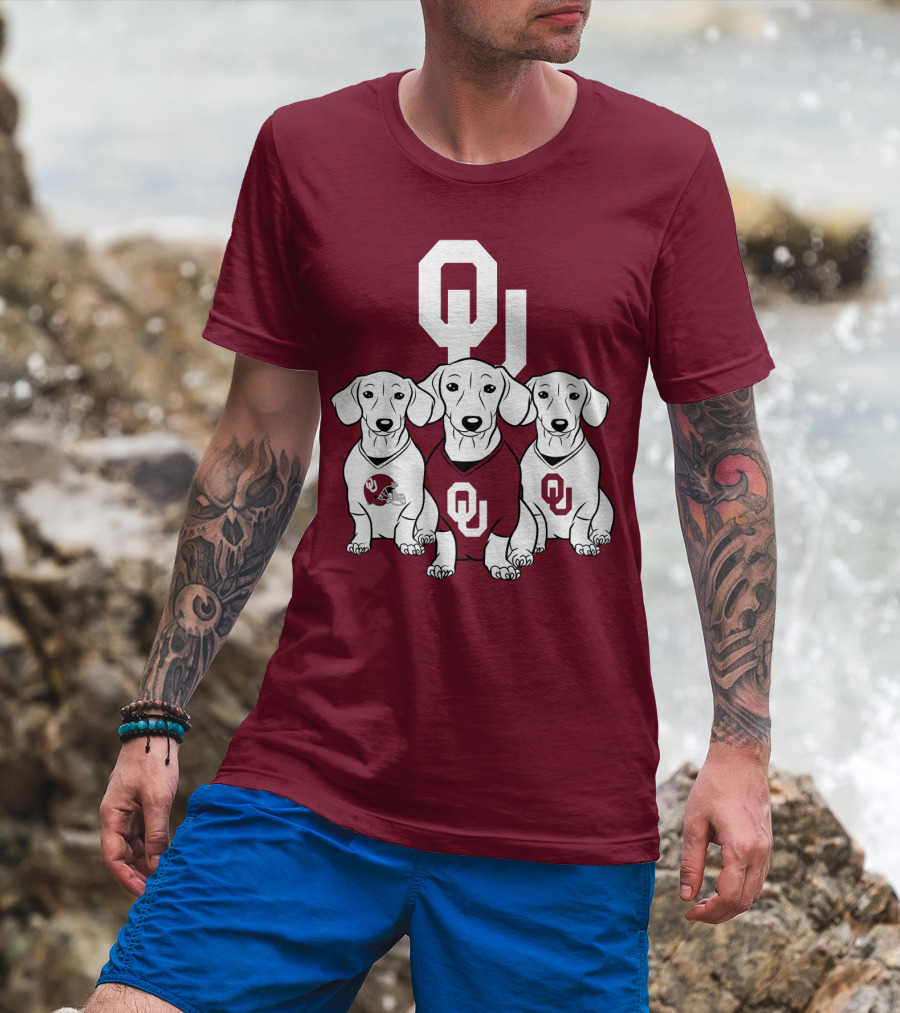Oklahoma Sooners Three Dachshunds T-Shirt