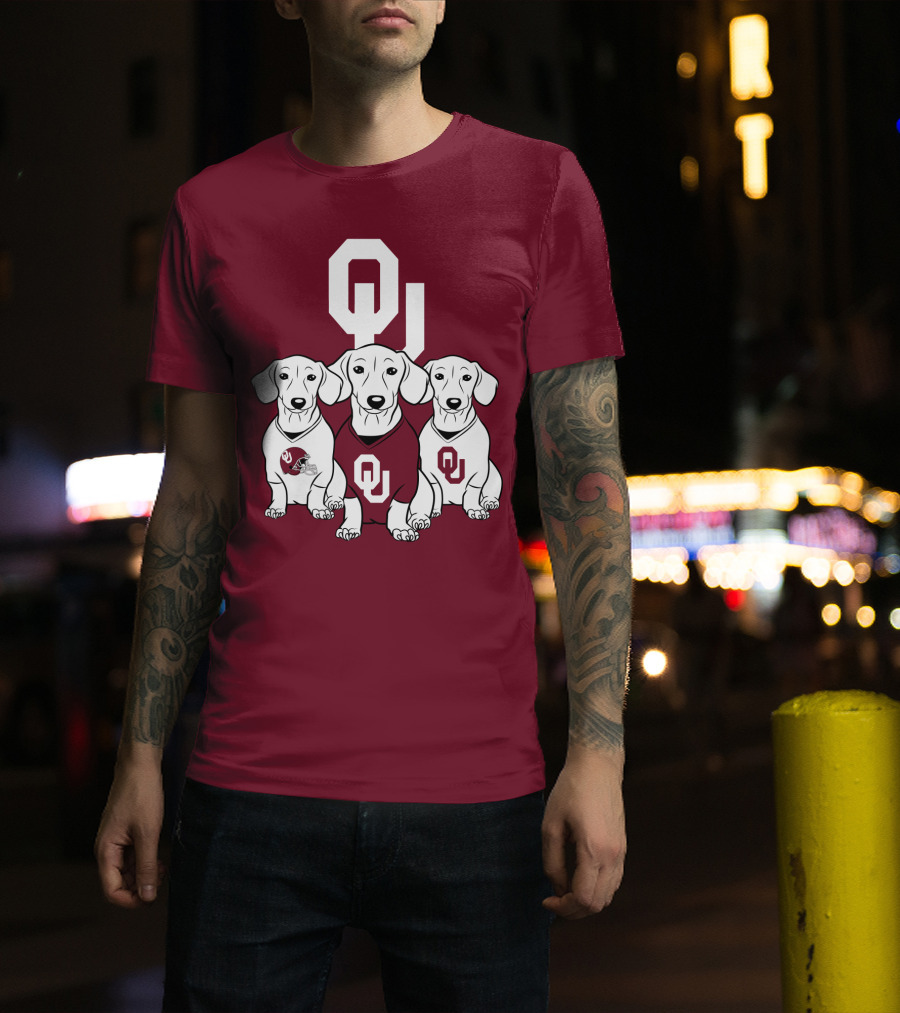 Oklahoma Sooners Three Dachshunds T-Shirt
