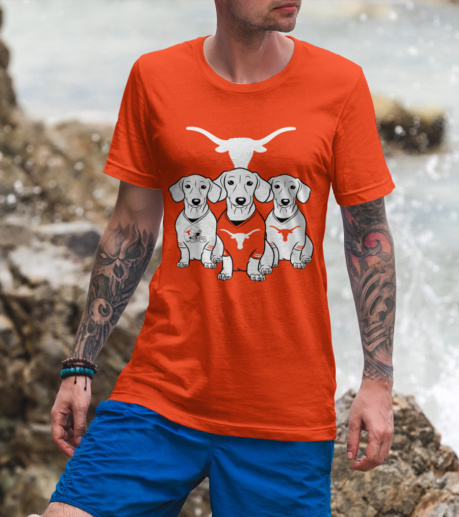 Longhorn Dogs Trio Texas Football T-Shirt