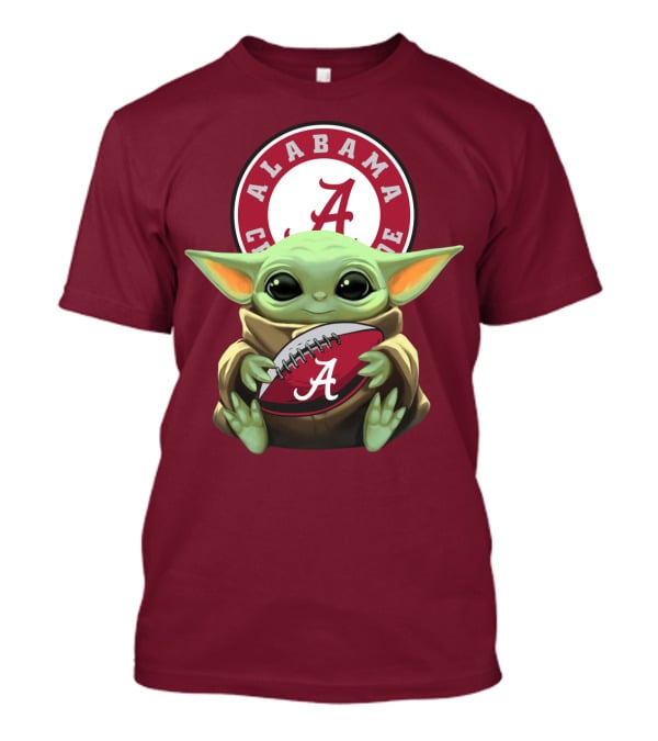 Baby Yoda Alabama Crimson Tide Football Fan T-Shirt