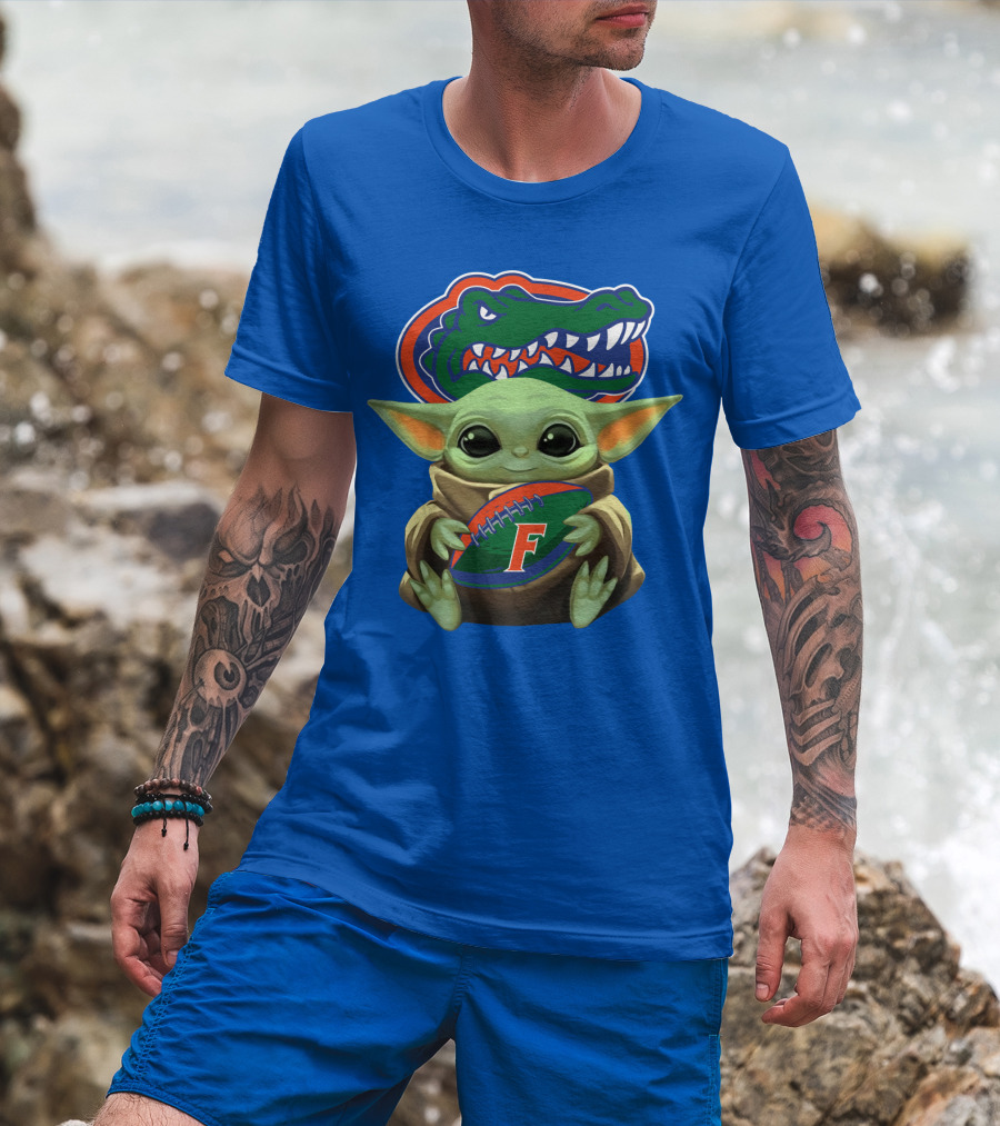 Baby Yoda Florida Gators Football Fan T-Shirt