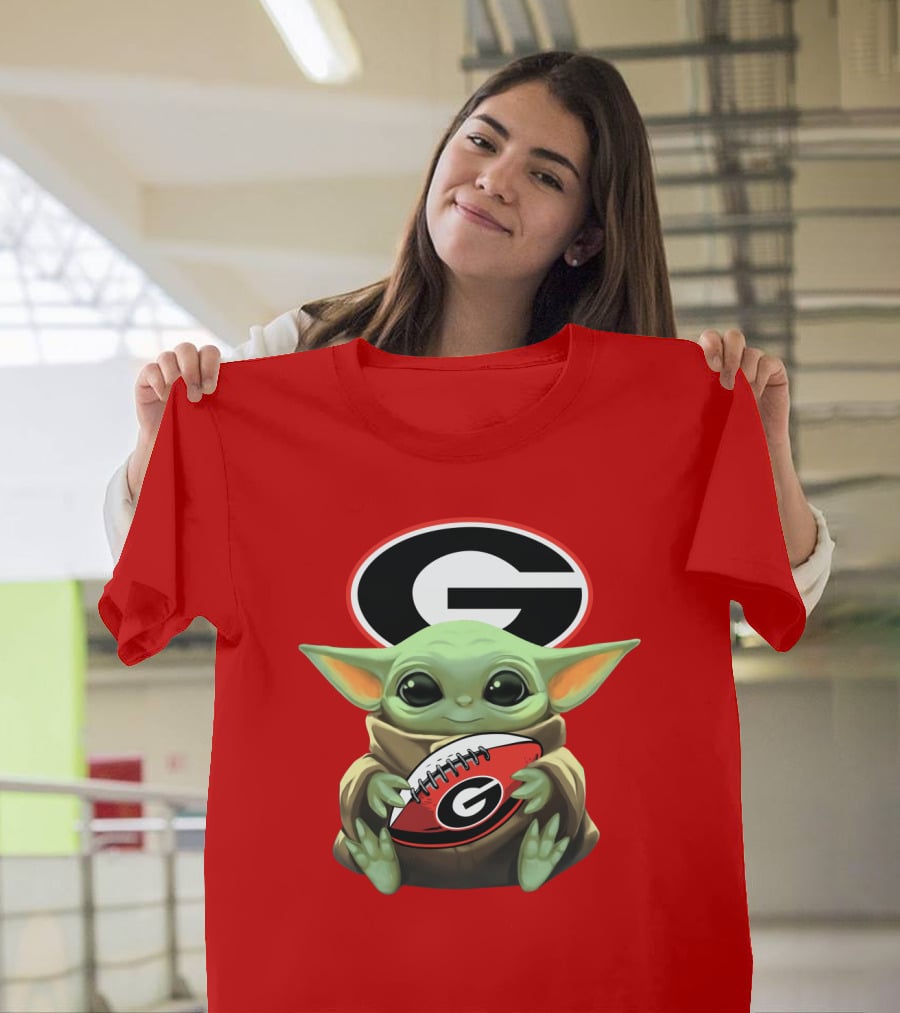 Baby Yoda Georgia Bulldogs Football Fan T-Shirt