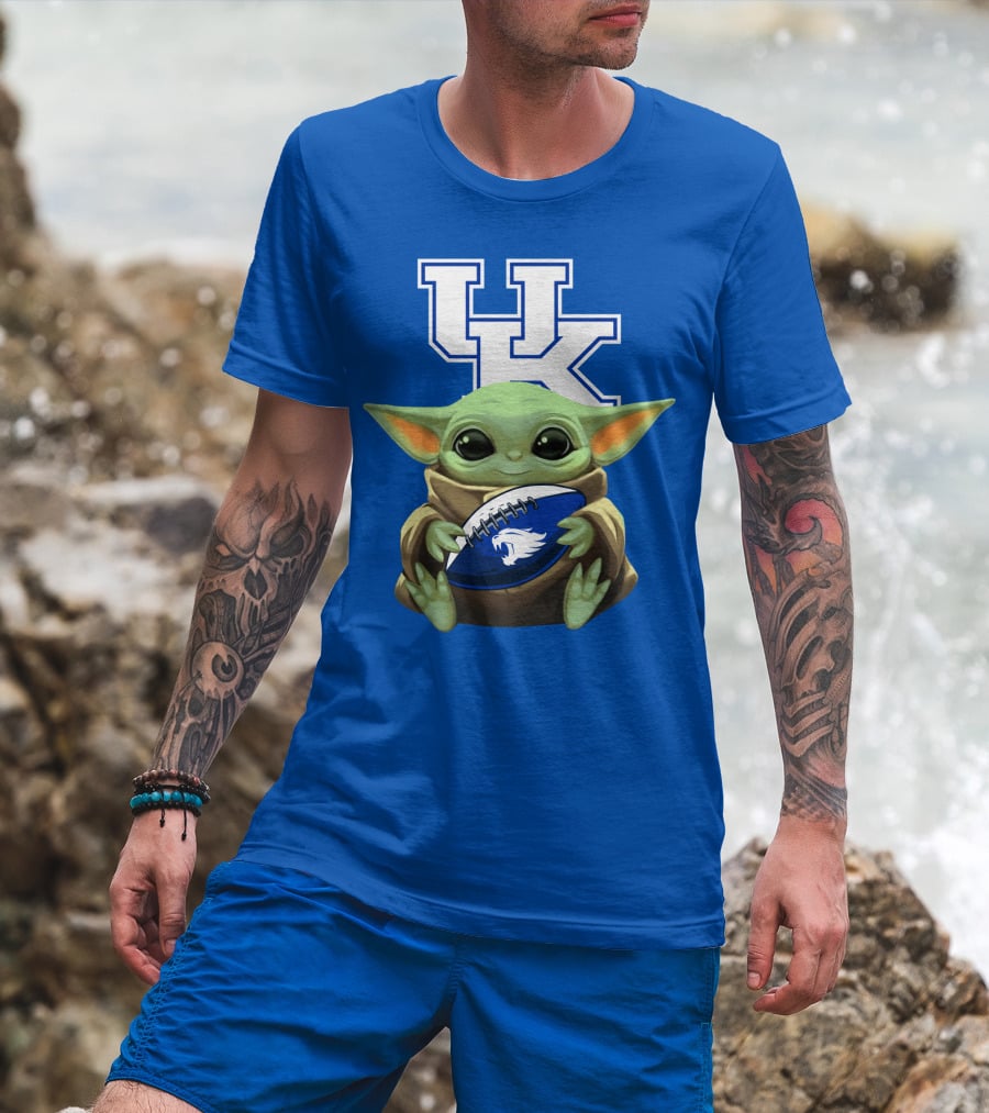 Baby Yoda UK Wildcats Football Fan T-Shirt