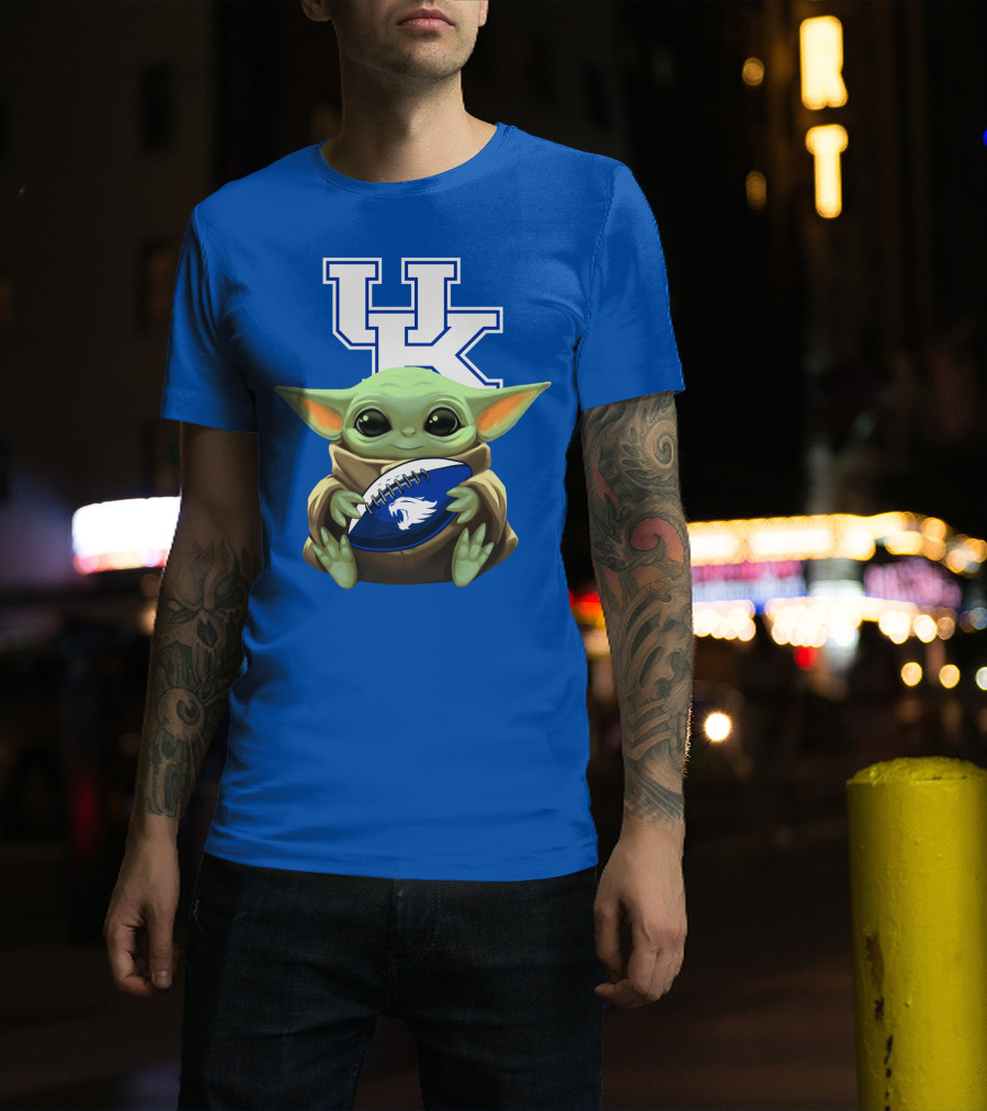 Baby Yoda UK Wildcats Football Fan T-Shirt