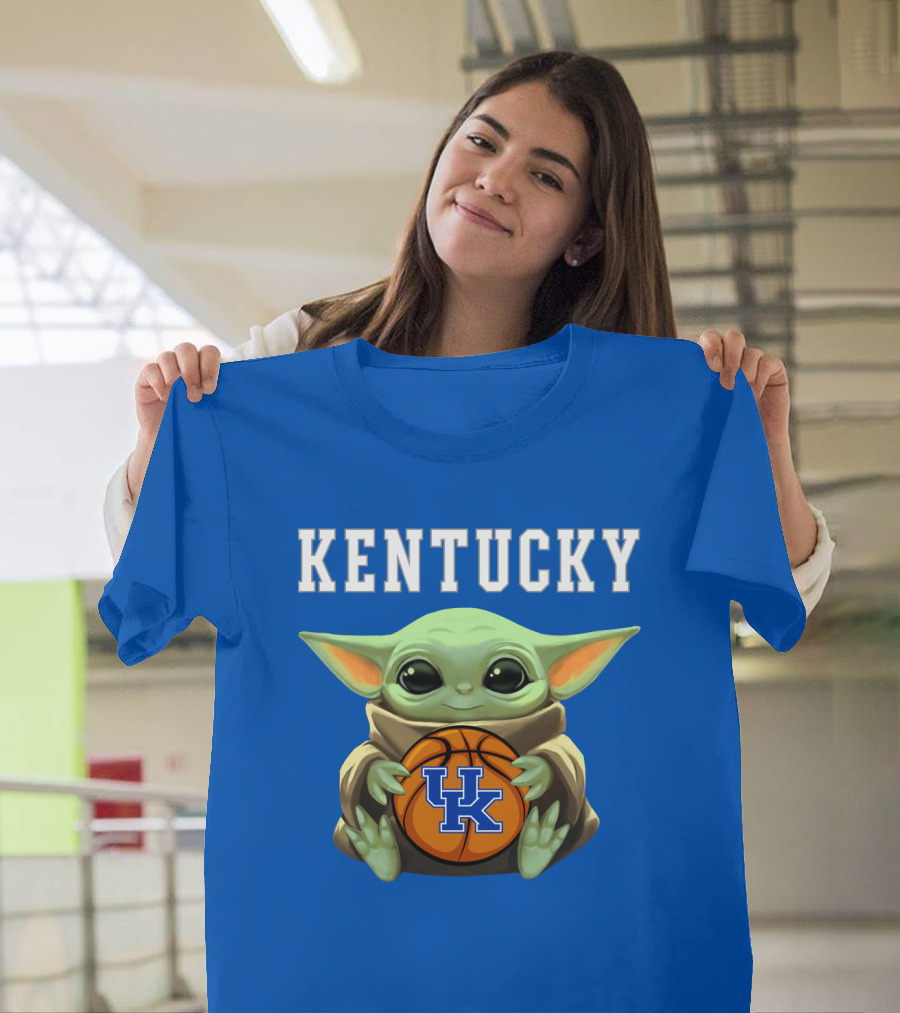 Kentucky Wildcats Baby Yoda Basketball T-Shirt