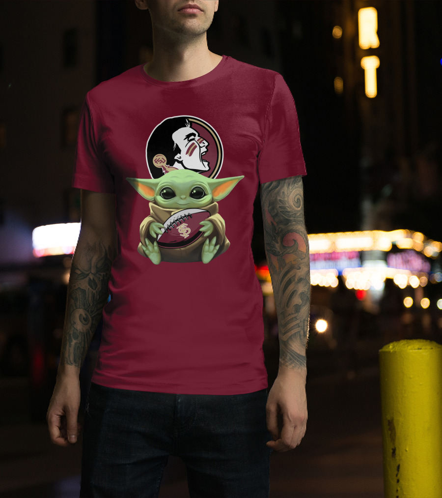 Baby Yoda Seminoles Football FSU T-Shirt