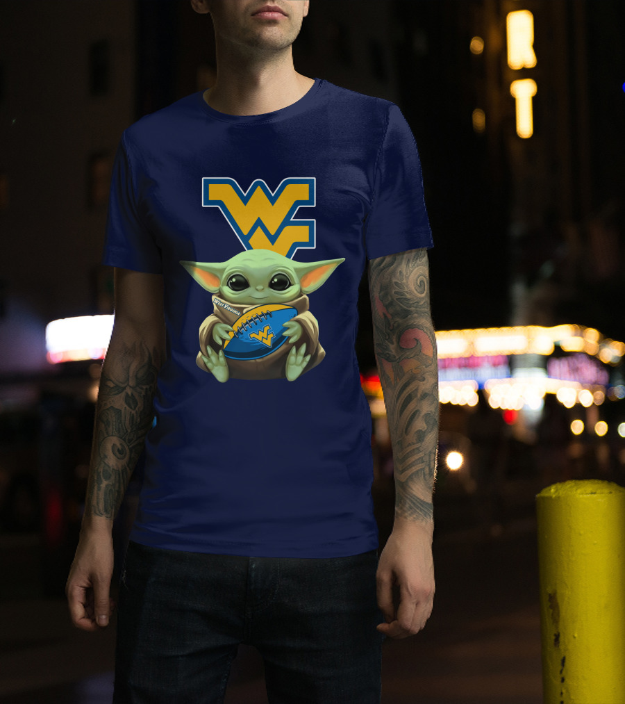 West Virginia Baby Yoda Football Mountaineers T-Shirt